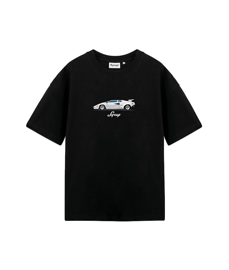 Syrup White Car Tee Black