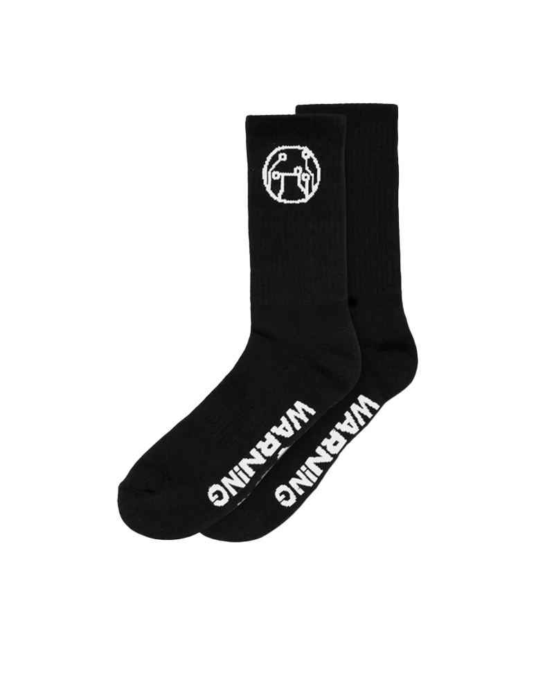 GLOBAL WARNING BLACK CIRCUIT BOARD LOGO SOCKS