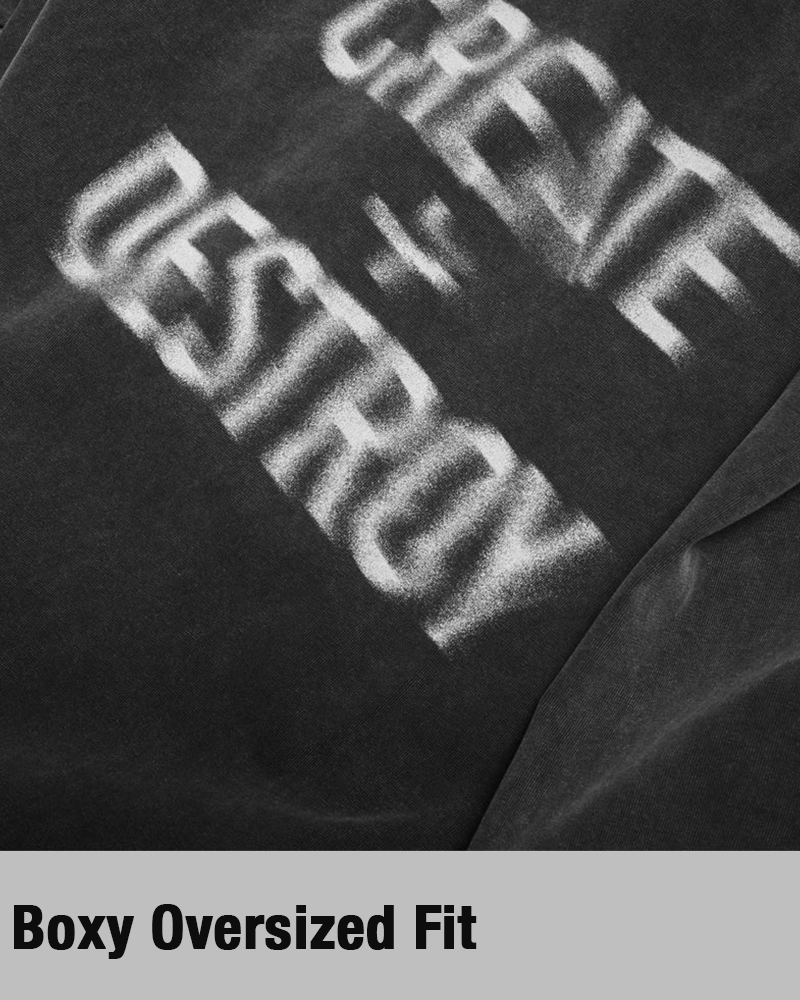GLOBAL WARNING CREATE + DESTROY VINTAGE WASHED T-SHIRT