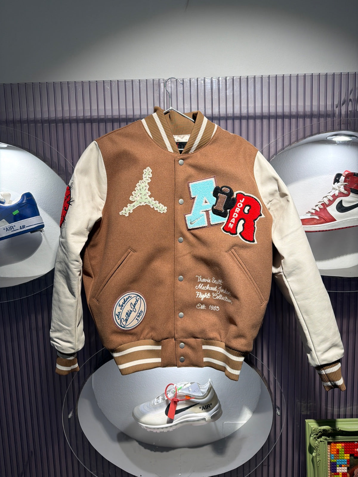 Second Hand Travis Scott x Jordan Varsity Jacket Antique Brown