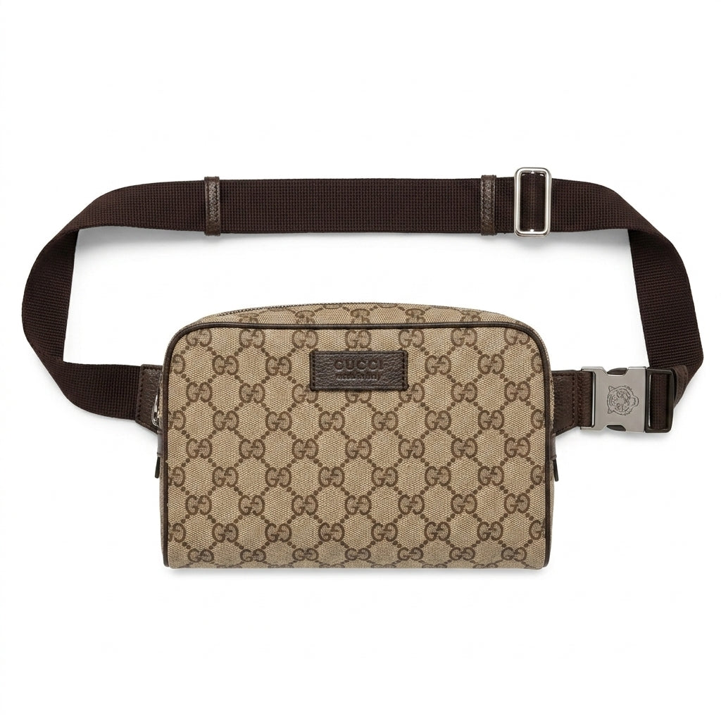 Second Hand Gucci Belt Bag GG Suprem Small Beige/Black CON