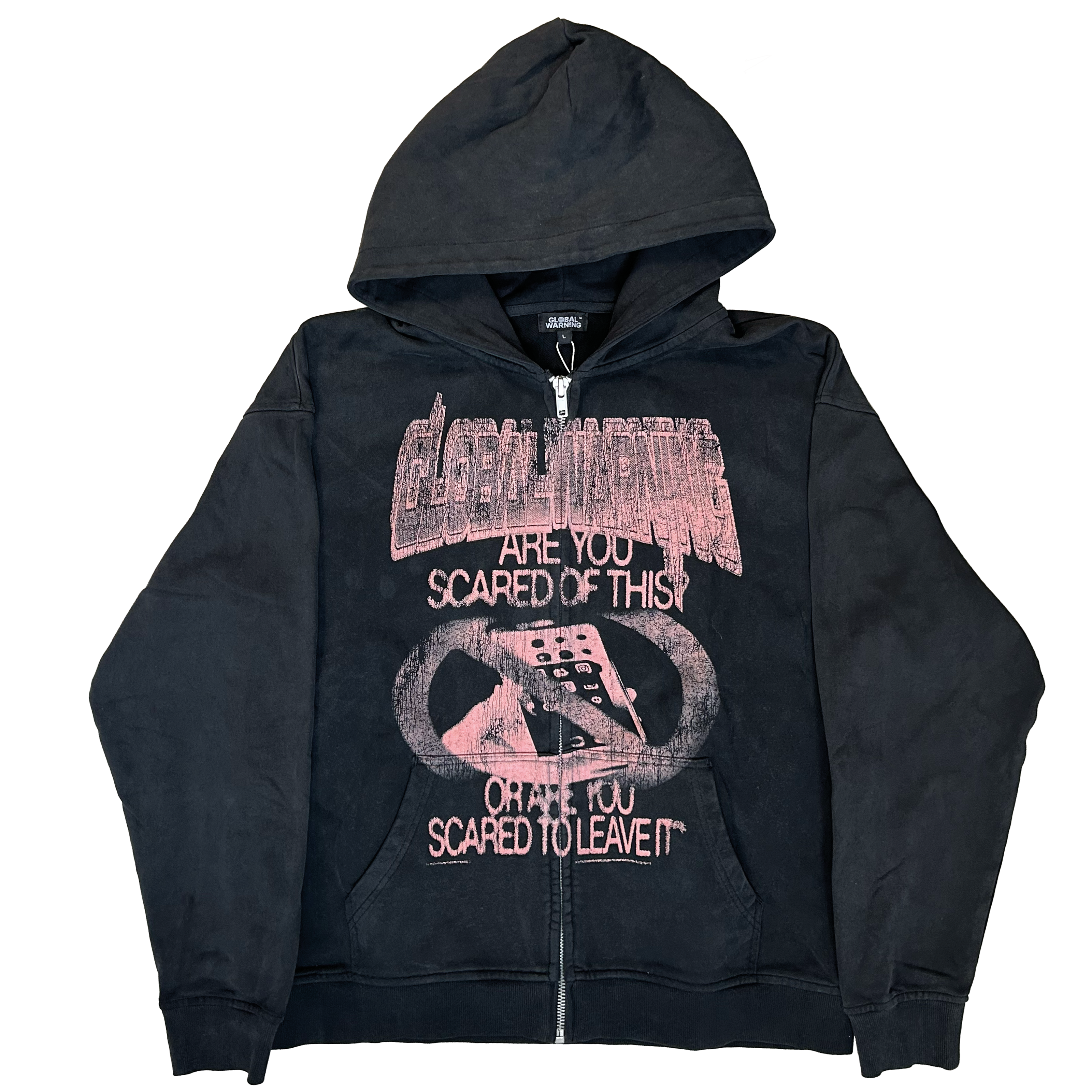 Global Warning Sand Washed Zip-Up Hoodie