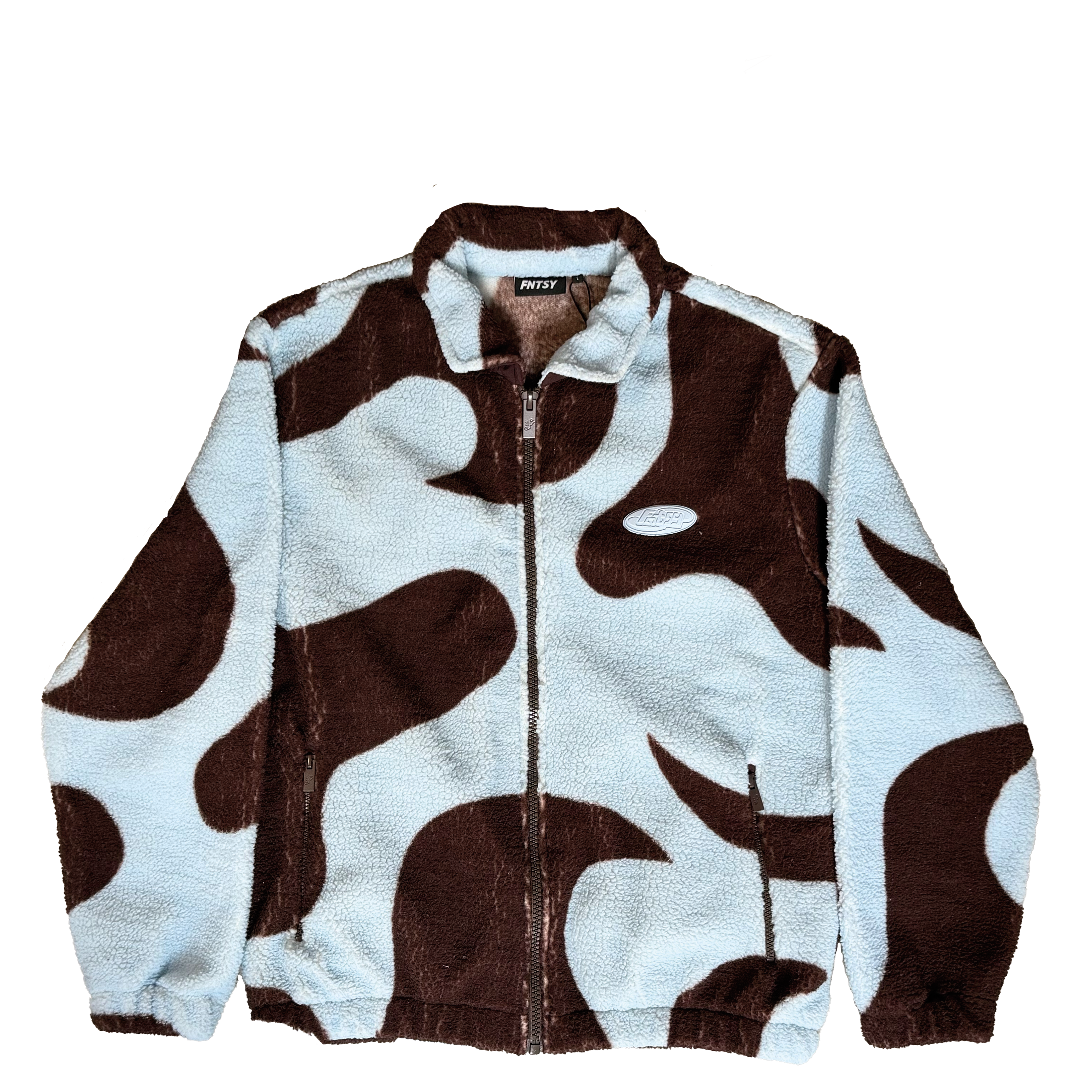 FNTSY Collage Fleece Jacket Brown/Blue