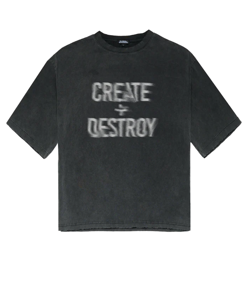 GLOBAL WARNING CREATE + DESTROY VINTAGE WASHED T-SHIRT