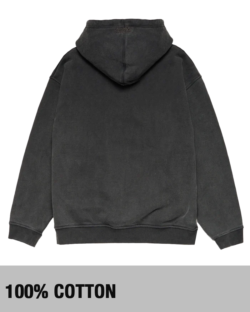 GLOBAL WARNING ARTIFICIAL IGNORANCE BLACK WASHED HOODIE