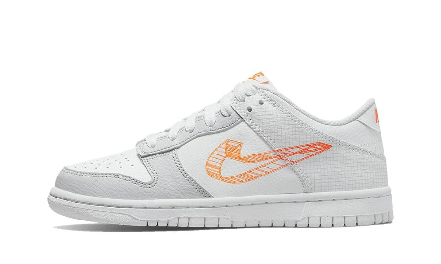 Nike Dunk Low SE 3D Swoosh Pure Platinum Total Orange