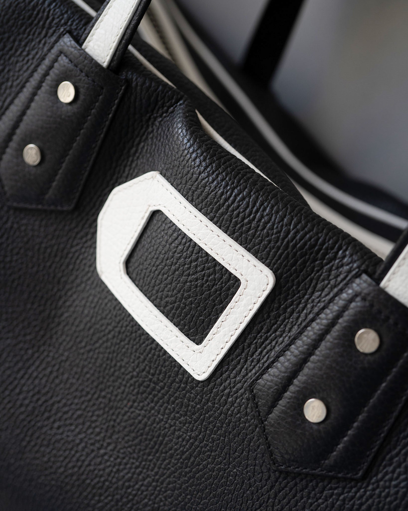Moncler Premium Leather Black & White Handbag
